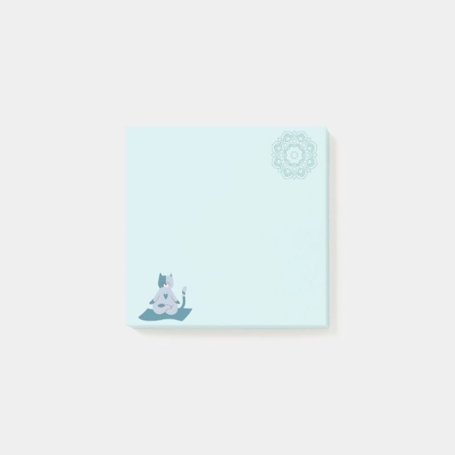 Notas Post-it® Gatos de yoga verdes (Anverso)