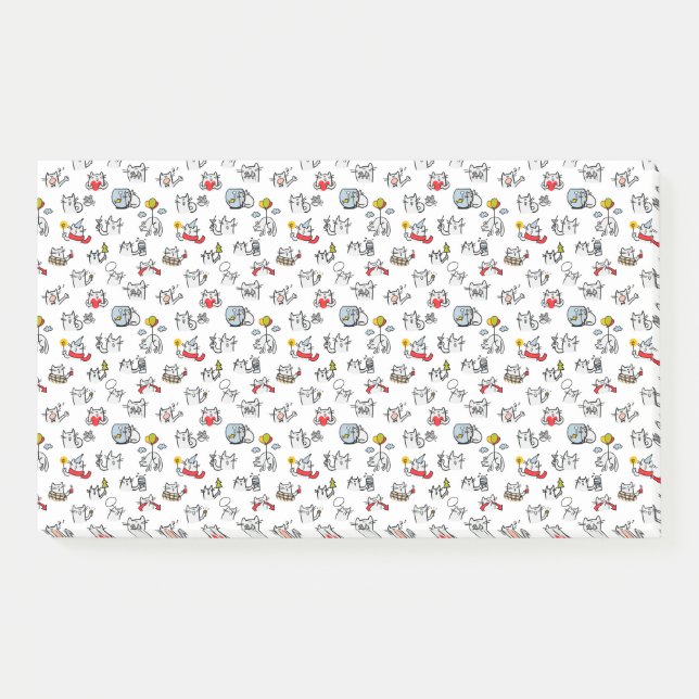 Notas Post-it® Gatos divertidos, leche y magia. (Anverso)