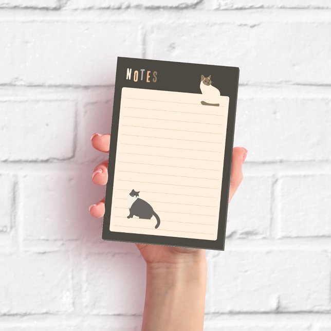 Notas Post-it® Gatos Lindos de Líneas Gris Oscuro (Subido por el creador)