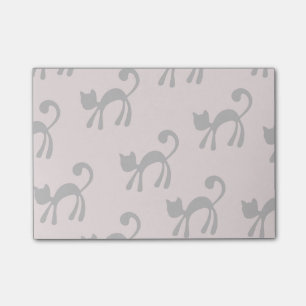 Notas Post-it® Gatos negros artsy en rosa