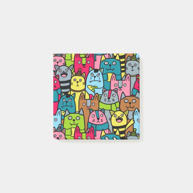 Notas Post-it® Gatos y gatos (Anverso)