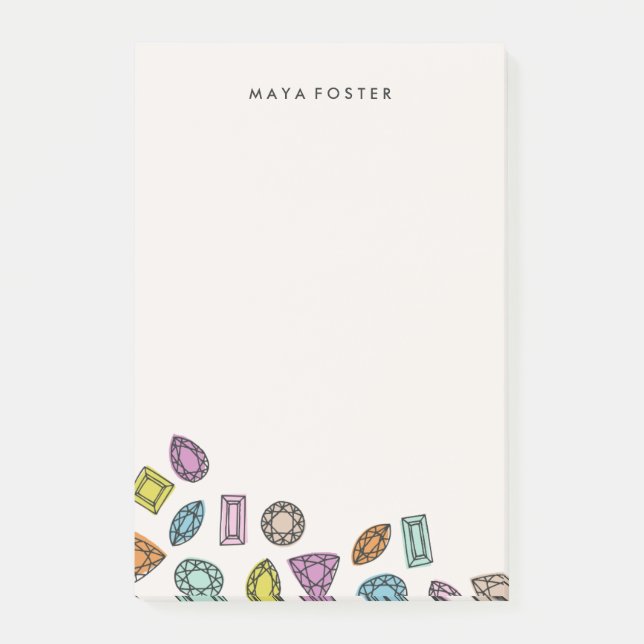 Notas Post-it® Gems (Grande) - Marfil (Anverso)