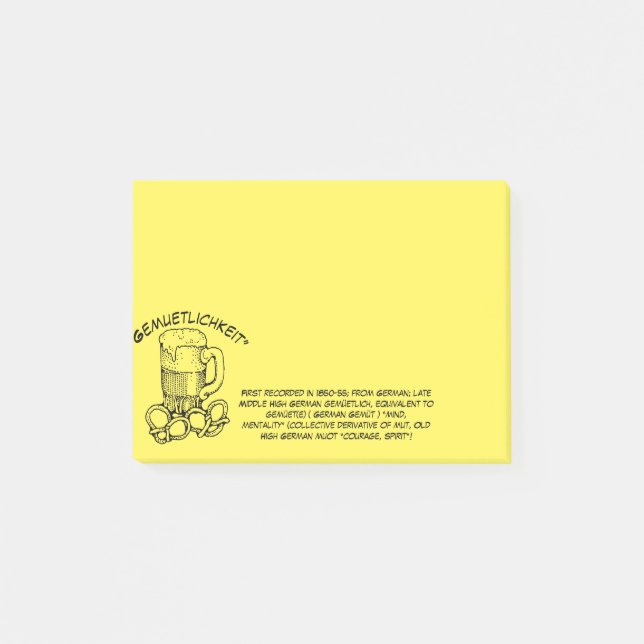 Notas Post-it® "“Gemuetlichkeit”" (Anverso)