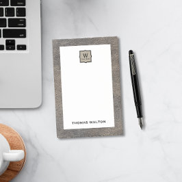 Notas Post-it® Genuine Cowhide Leather Look Monogram Name