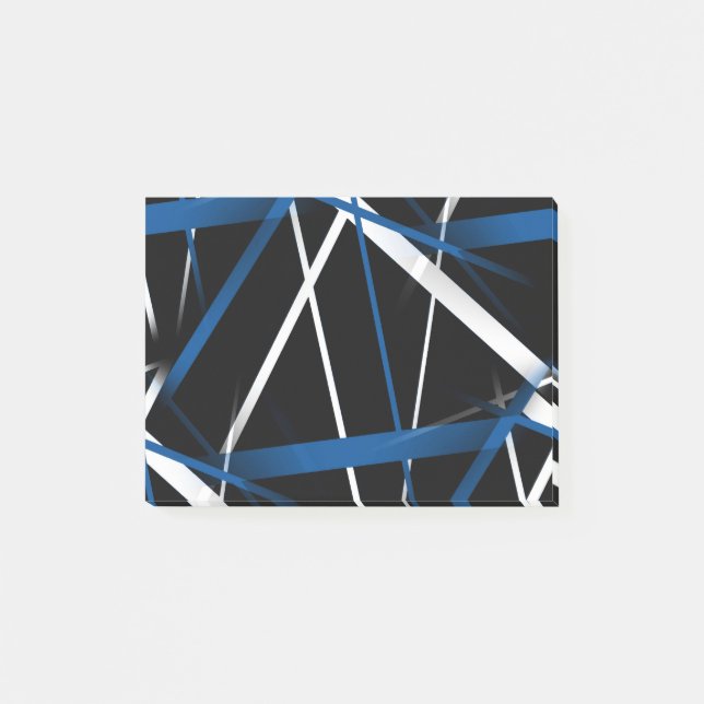 Notas Post-it® Geometría Urbana Negro Blanco Azul (Anverso)