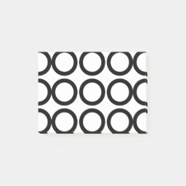 Notas Post-it® Geométrica del círculo blanco y negro