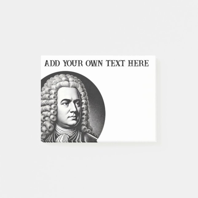 Notas Post-it® Georg Friedrich Handel Music Lover Personalizado (Anverso)