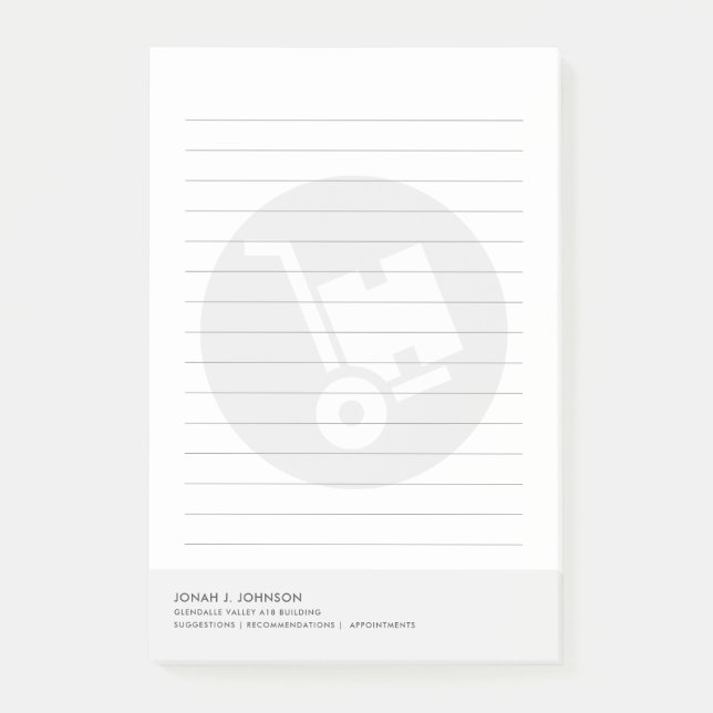 Notas Post-it® Gerente de Almacén | Estilo Mínimo (Anverso)