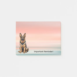 Notas Post-it® German Shepherd Dog with Sunset