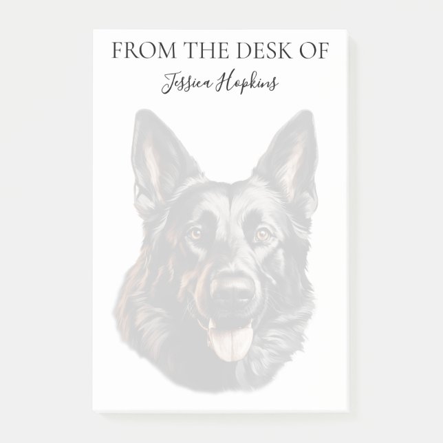 Notas Post-it® German Shepherd Lover Monogrammed Dog (Anverso)