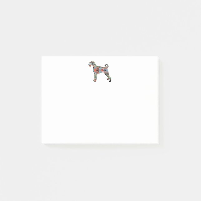 Notas Post-it® Gigante Schnauzer Perro Raza Geo Silhouette Plaid (Anverso)