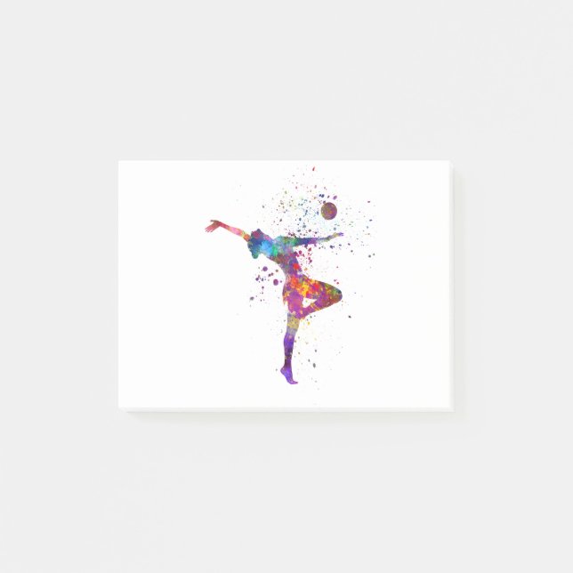 Notas Post-it® Gimnasia rítmica en acuarela (Anverso)