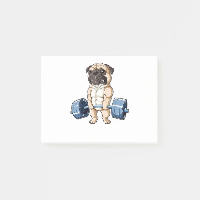Notas Post-it® Gimnasio de fitness de los Hombres Muertos Pug Wei (Anverso)