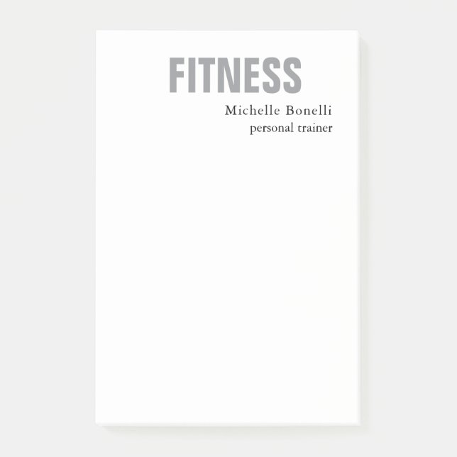 Notas Post-it® Gimnasio del entrenador personal Elegante moderno (Anverso)