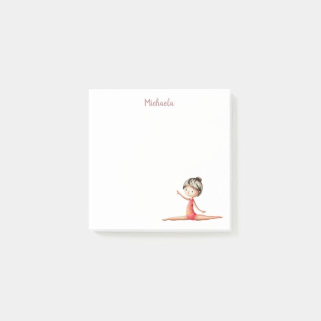 Notas Post-it® Gimnasta deportiva haciendo una división personali (Anverso)