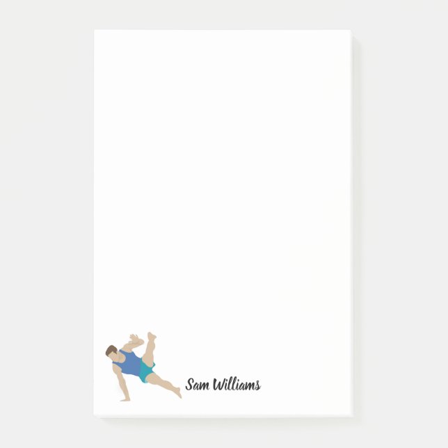 Notas Post-it® Gimnasta masculino (Anverso)