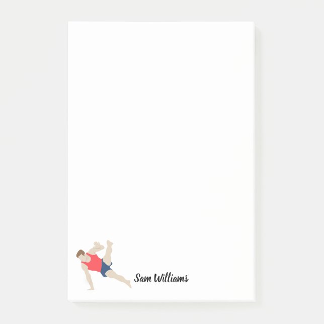 Notas Post-it® Gimnasta masculino (Anverso)