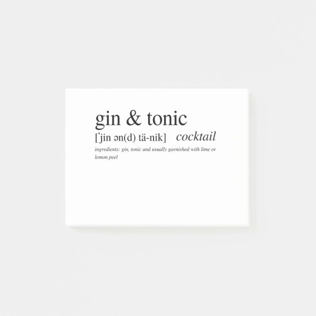 Notas Post-it® Gin y Tonic (Anverso)