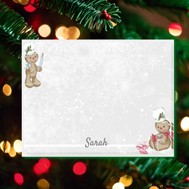 Notas Post-it® Gingerbread Man Personaliza Nombre Stocking Stuffe (Subido por el creador)