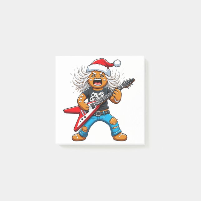Notas Post-it® Gingerbread Rock Guitar Navidad 2026 Fiesta   (Anverso)
