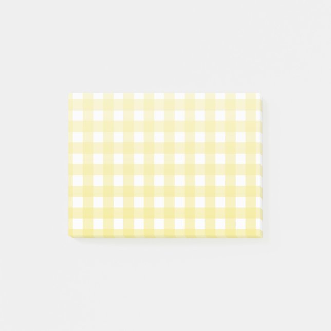 Notas Post-it® Gingham blanco y amarillo pálido (Anverso)