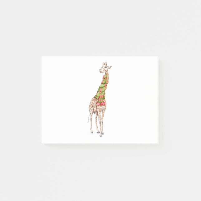 Notas Post-it® Giraffe en una bufanda (Anverso)