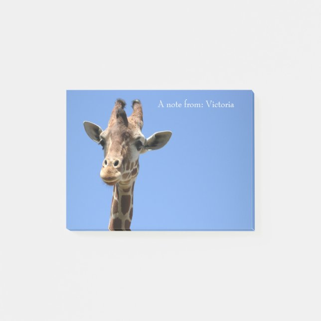 Notas Post-it® Giraffe Name Blue Cute (Anverso)