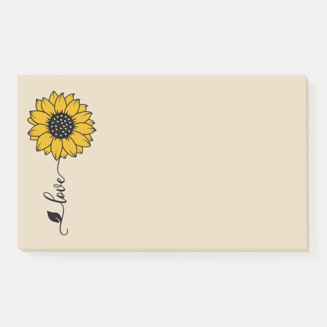 Notas Post-it® Girasol de amor (Anverso)