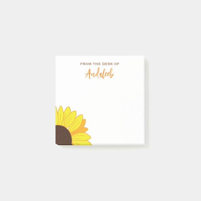 Notas Post-it® Girasol de sol personalizado (Anverso)
