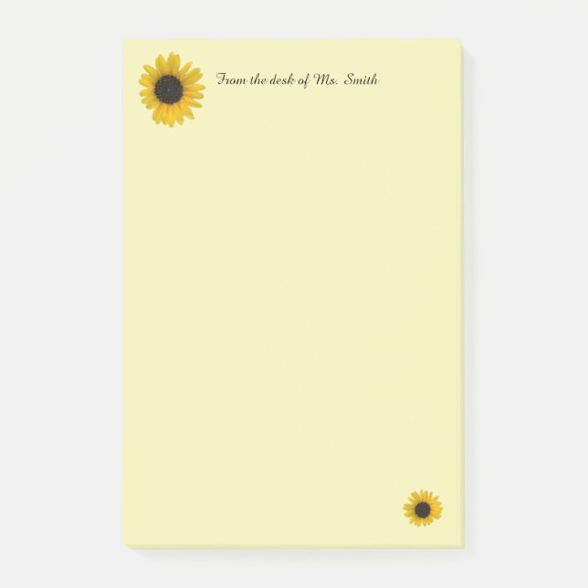 Notas Post-it® Girasol personalizado (Anverso)