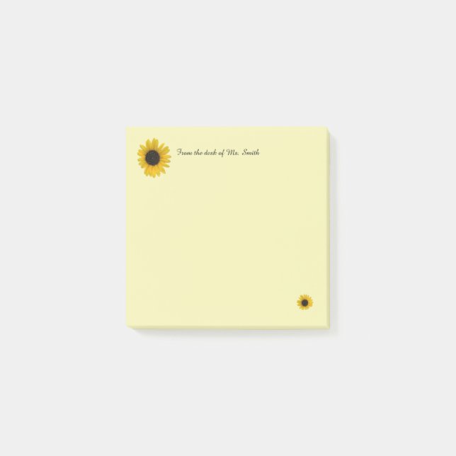 Notas Post-it® Girasol personalizado (Anverso)