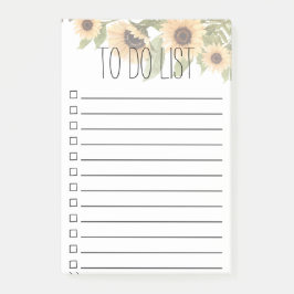 Notas Post-it® Girasol y hojas para hacer lista o lista de compra