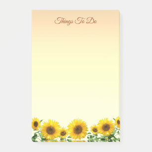 Notas Post-it® Girasoles Elegantes Cosas Que Hacer