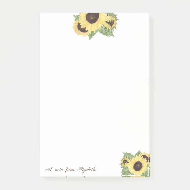 Notas Post-it® Girasoles elegantes y con estilo (Anverso)