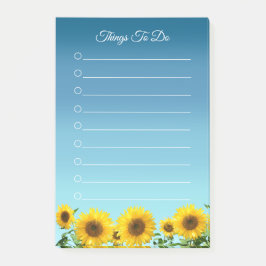 Notas Post-it® Girasoles en azul cielo Cosas que hacer en línea