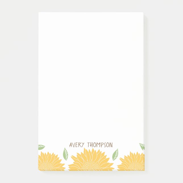Notas Post-it® Girasoles rústicos del país personalizados (Anverso)