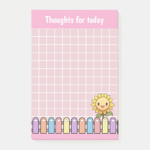 Notas Post-it® Girassol Fofo Pensamientos Rosados Para Hoy