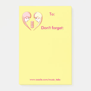 Notas Post-it® Girly BFF Karaoke Love Heart