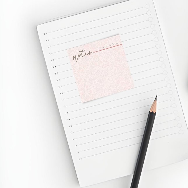Notas Post-it® Girly Blush Pink Floral Notes—Cute Stationery Gift (Subido por el creador)