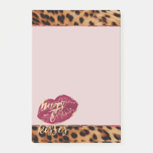 Notas Post-it® Girly Glam Leopard abrazos y besos