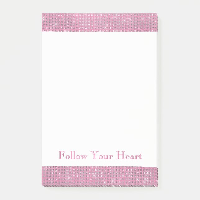 Notas Post-it® Girly Pink Glitzy Sparkle (Anverso)