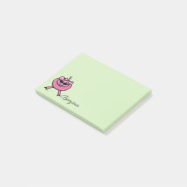 Notas Post-it® Girly Pink Pig Bonjour