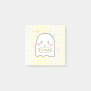 Notas Post-it® Girly Watercolor Yellow Ghost Name Notes