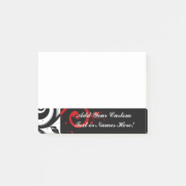 Notas Post-it® Giro negro rojo inverso personalizado