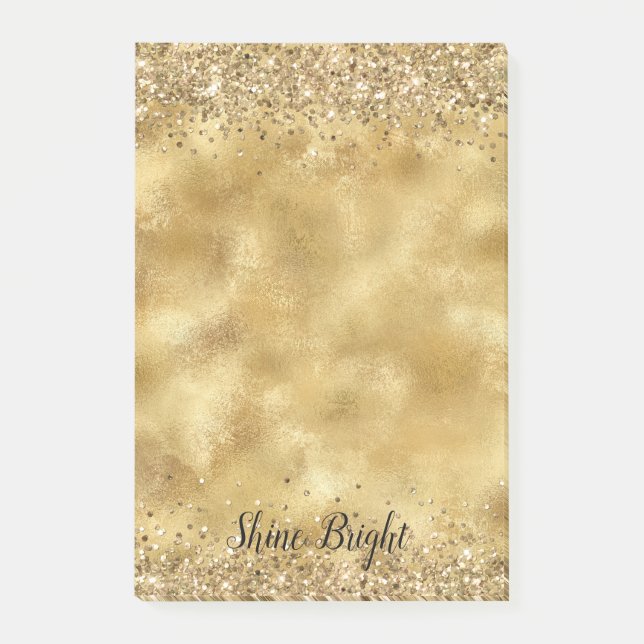 Notas Post-it® Glam Gold Purpurina Confetti      (Anverso)