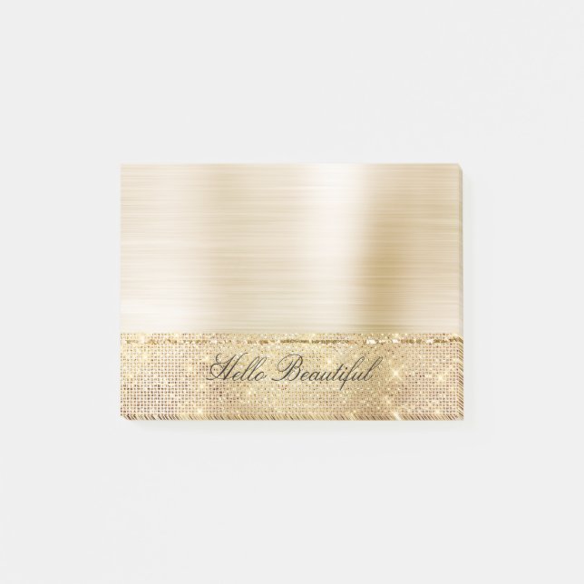 Notas Post-it® Glam Gold Sparkle (Anverso)