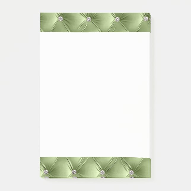 Notas Post-it® Glam Sage Green Faux Velvet de lujo (Anverso)