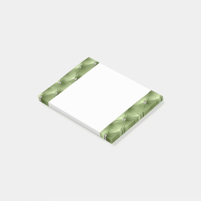 Notas Post-it® Glam Soft Sage Green Faux Velvet de lujo (En perspectiva)