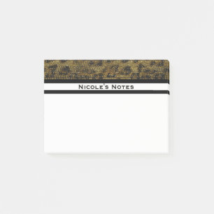 Notas Post-it® Glamour Brillante Leopardo Guepardo Personalizado 