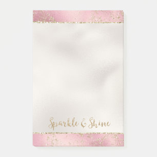 Notas Post-it® Glitz Sparkle, Purpurina de oro rosa